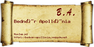 Bednár Apollónia névjegykártya